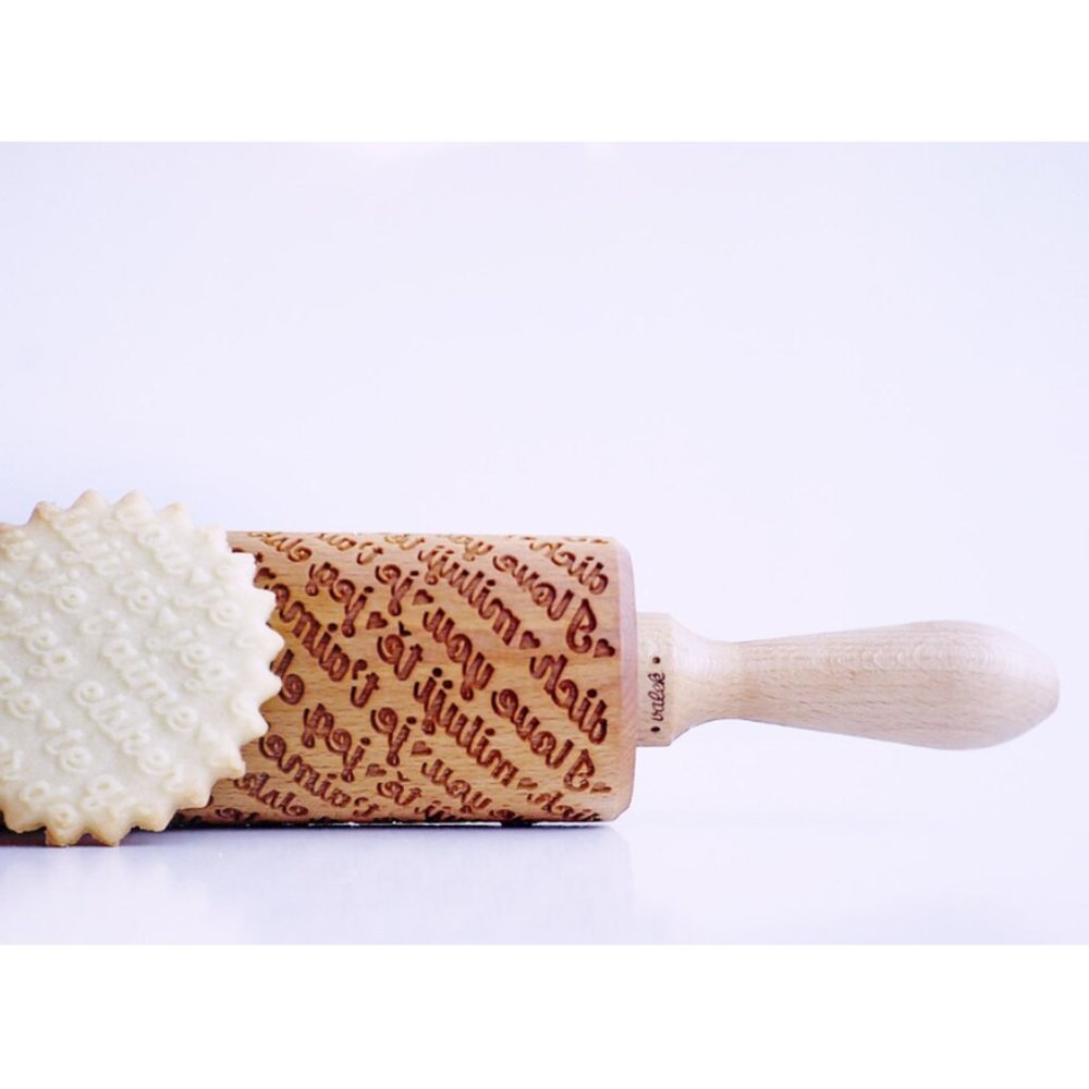 I LOVE YOU - J'TAIME EMBOSSING ROLLING PIN